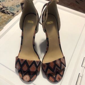 Asos wedge tribal print heels size 7